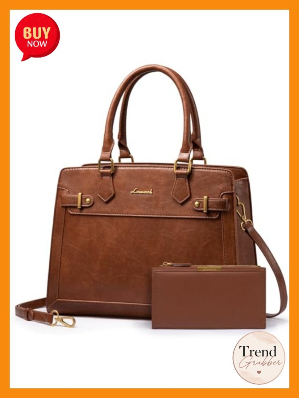 PU Leather Satchel Tote Shoulder Bag for Women Multi-Pocket Handbag